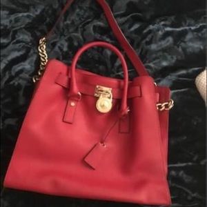 Red ‘Large Hamilton’ Saffiano Leather Tote